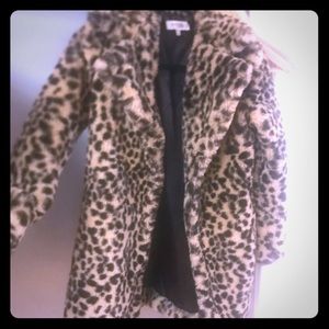 Charlotte Russe Faux Fur Leopard Coat (size XS)